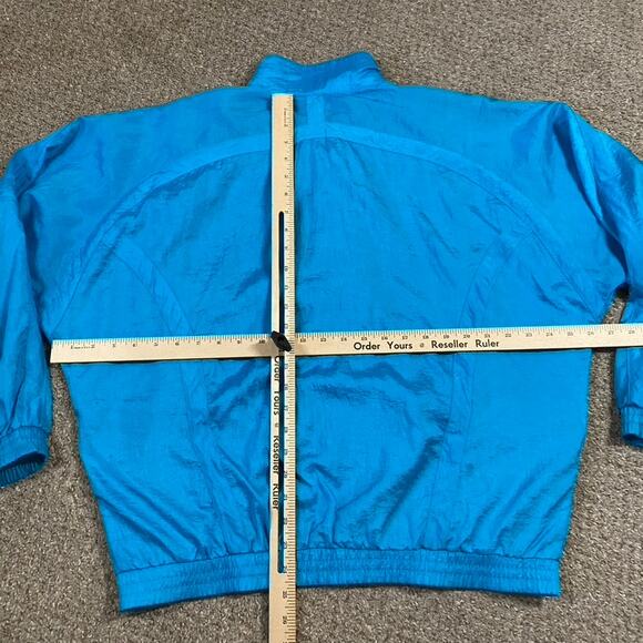 VTG Nike Jacket Womens M Windbreaker Aqua Blue 90s Grey Tag Nylon Retro - Picture 4 of 7